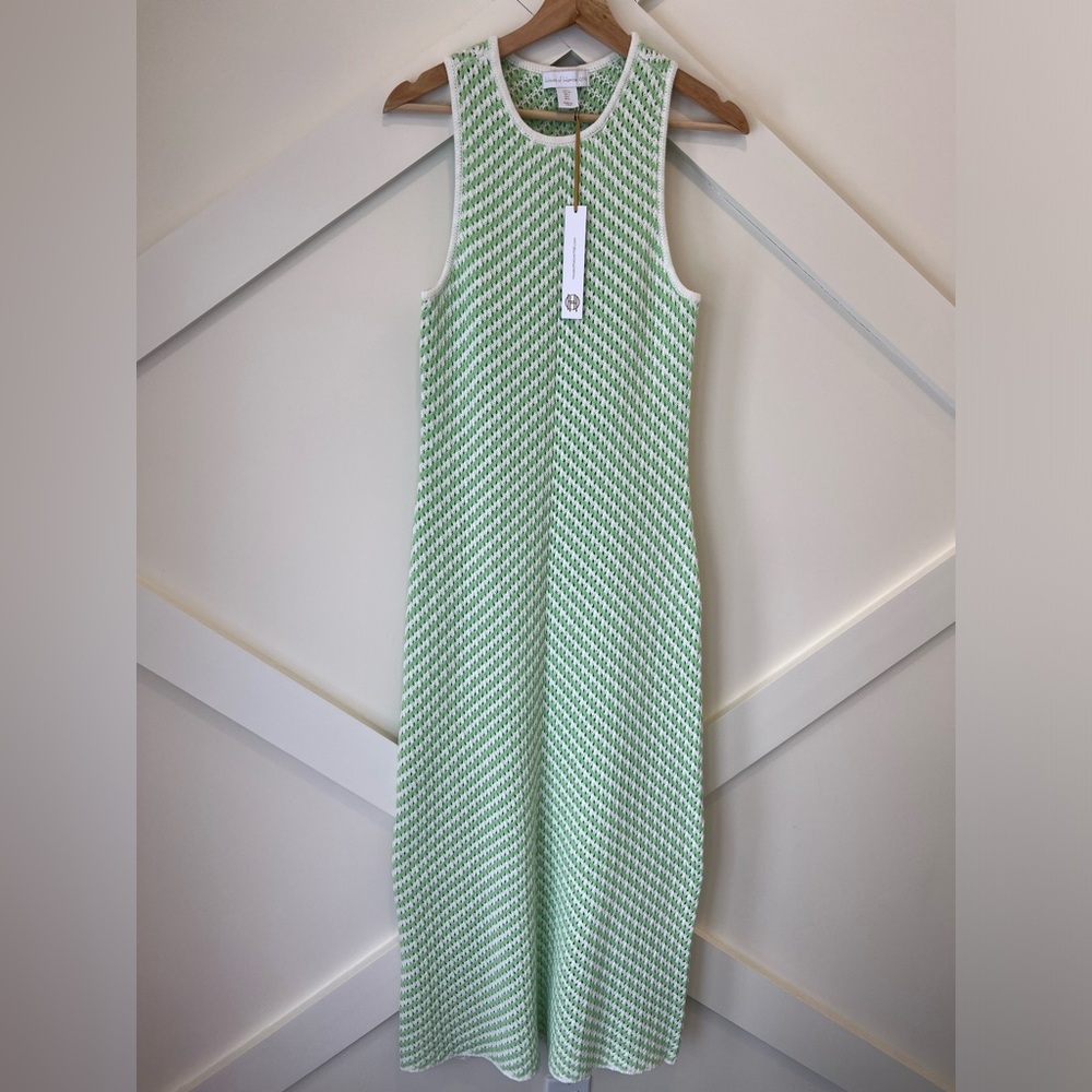 House Of Harlow 1960 Midi Crochet Cotton Dress Cover Up Green NWT Size L